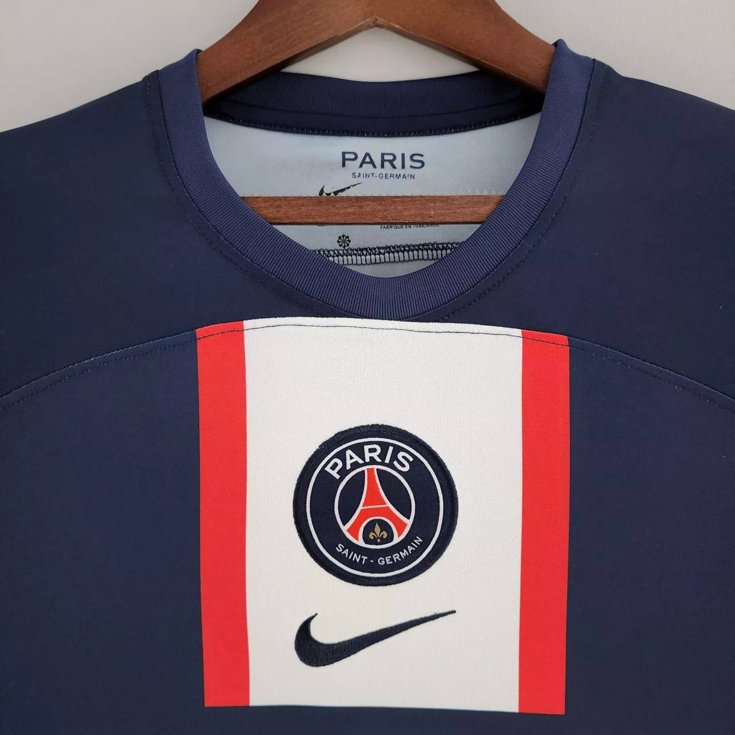 Camisa Paris Saint-Germain Away 22/23 Champions Liga (Versão Manga Longa Retrô)