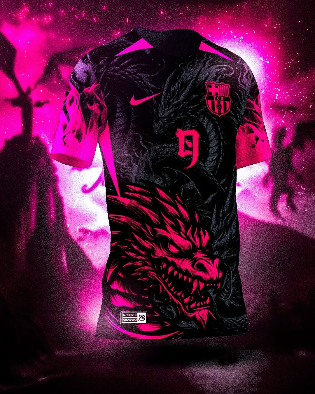 Camisa FC Barcelona "Dragon Fury Black" (Versão Jogador) | EDIÇÃO ESPECIAL