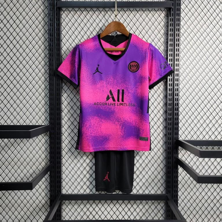 Camisa Paris Saint-Geirman Fouth 20/21 Conjunto Infantil (Versão Retrô)