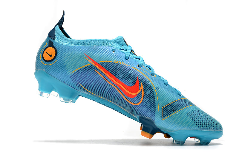 Chuteira de Campo Nike AIR Zoom Mercurial Vapor 14 Elite Cyan / Red Logo | Football Boots