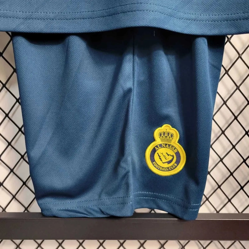 Kit Al-Nassr FC 22/23 Away Conjunto Infantil (Versão Torcedor Retrô)