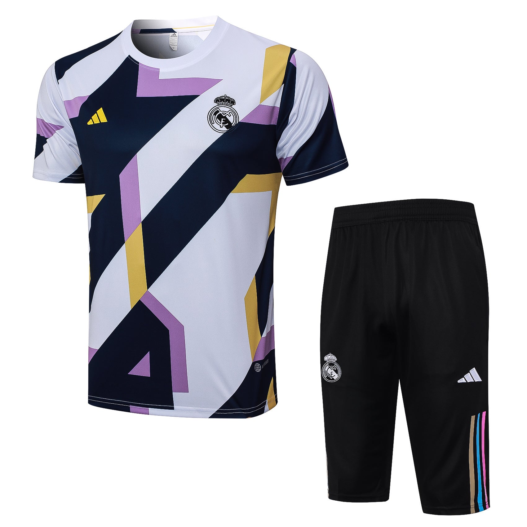 Kit Pre-Treino Real Madrid CF Conjunto Adulto/Infantil (Versão Torcedor)