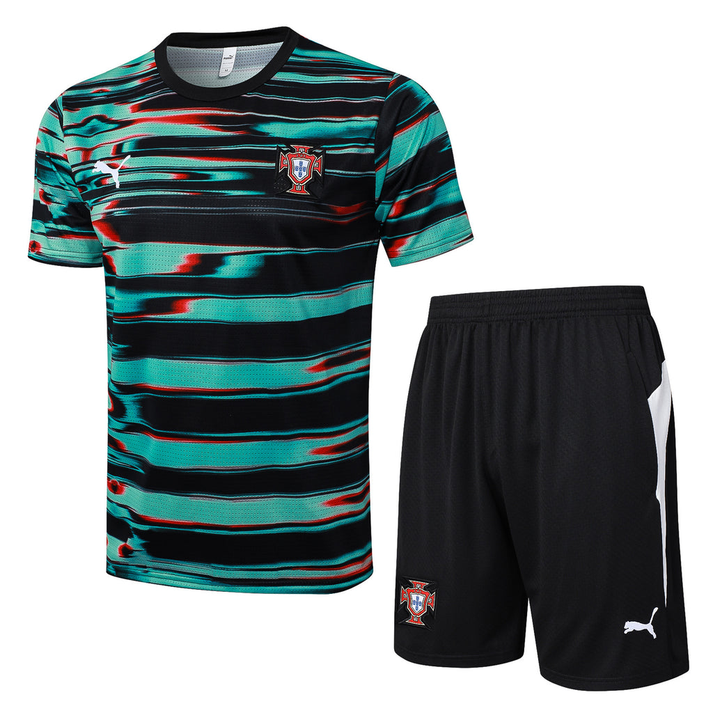 Kit Pre-Treino Seleção Portugal Conjunto Adulto/Infantil (Versão Torcedor)