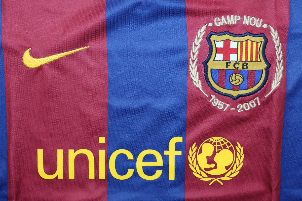 Kit Barcelona Home Conjunto Infantil 07/08 (Versão Retrô)