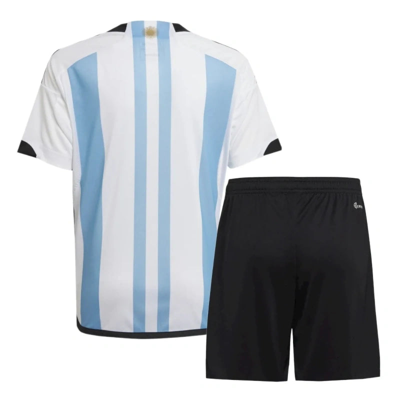 Kit Seleção Argentina Home 2022 Conjunto Infantil (Versão Retrô)