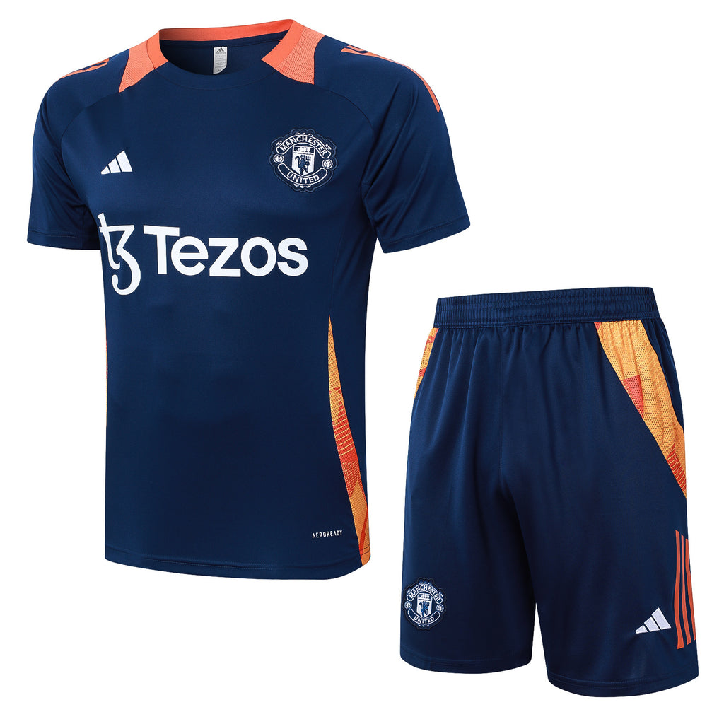 Kit Pre-Treino Manchester United F.C. Conjunto Adulto/Infantil (Versão Torcedor)