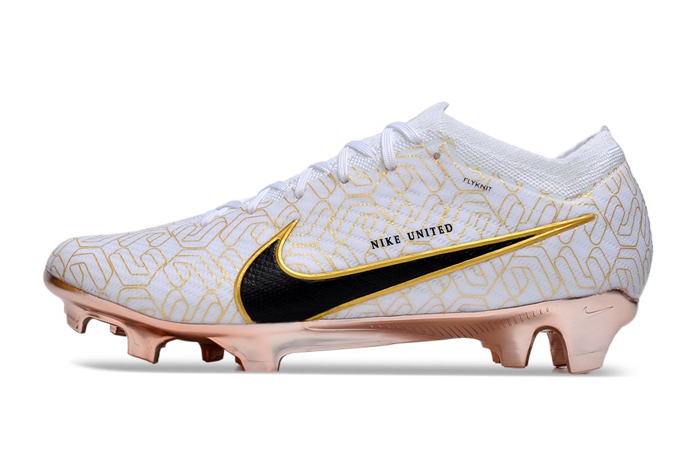 Nike Air Zoom Mercurial Vapor 15 Elite FG Chuteiras de Futebol de Campo - Branco/Ouro/Preto | Football Boots