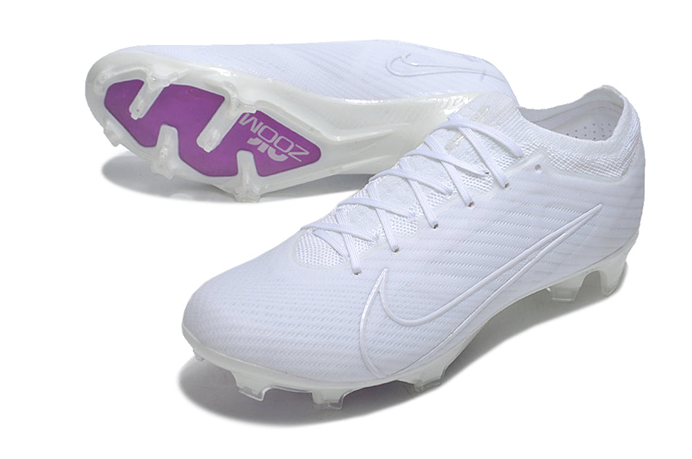Chuteira de Campo Nike Air Zoom Mercurial Vapor 15 Elite FG All White| Football Boots