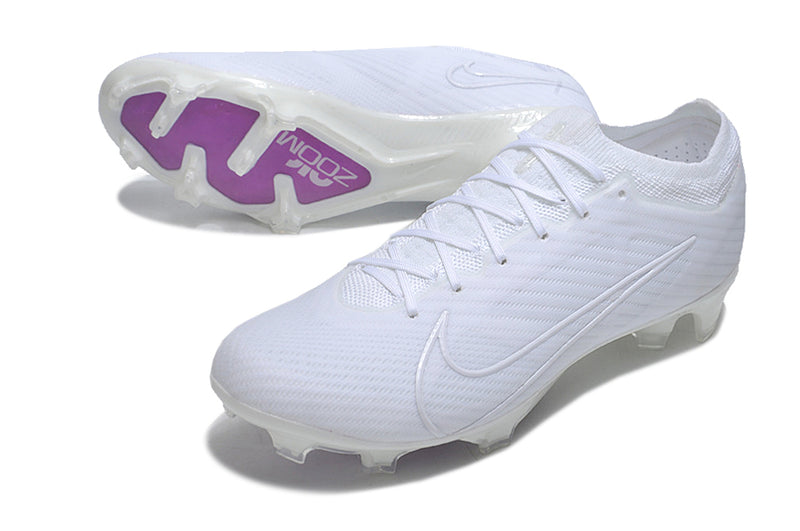 Chuteira de Campo Nike Air Zoom Mercurial Vapor 15 Elite FG All White| Football Boots