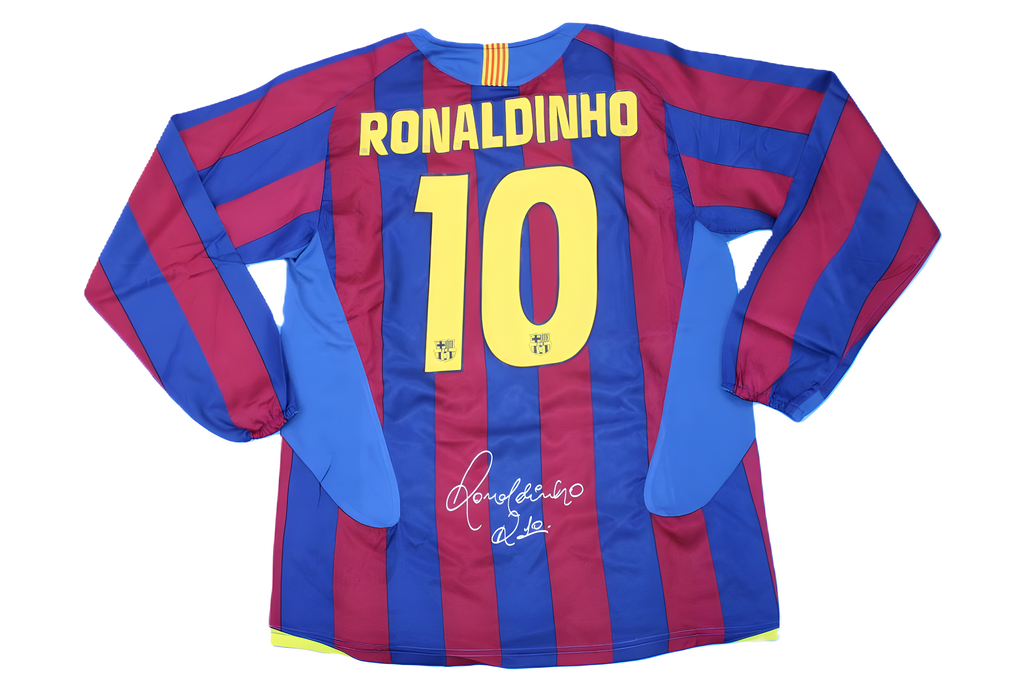 Camisa Barcelona Home 05/06 (Versão Manga Longa Retrô) - ESPECIAL R10