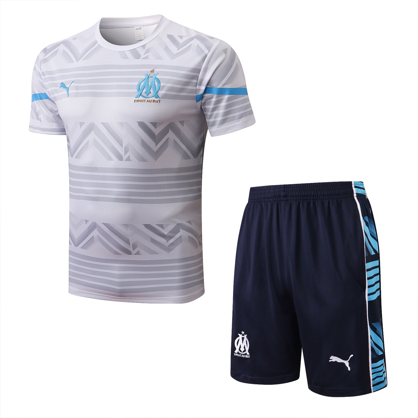 Kit Pre-Treino Olympique de Marseille Conjunto Adulto/Infantil (Versão Torcedor)