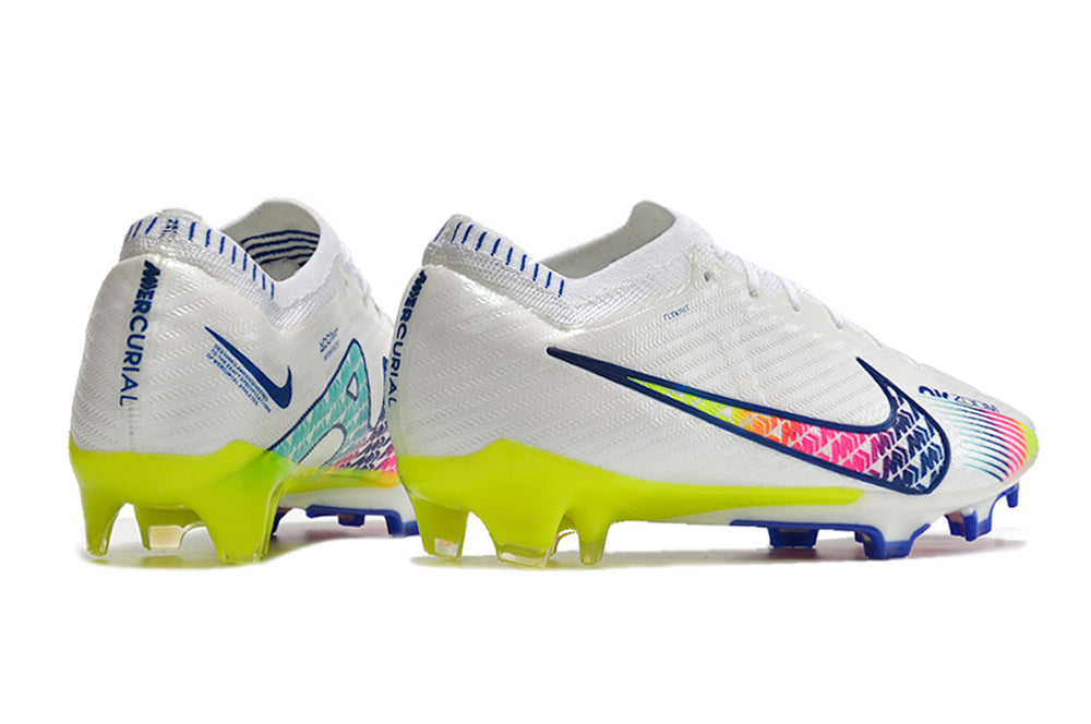 Chuteira de Campo Nike AIR Zoom Mercurial Vapor 15 Elite Branco e Colorido | Football Boots