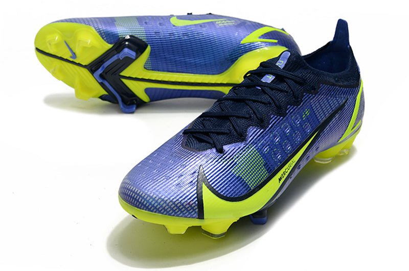 Chuteira de Campo Nike AIR Zoom Mercurial Vapor 14 Elite Azul/ Verde Fluorescente | Football Boots