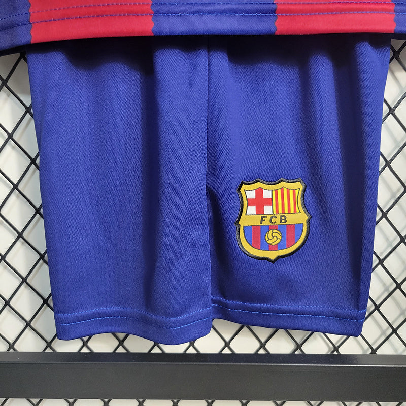 Kit Infantil Barcelona Home 23/24 - Azul/Vermelho