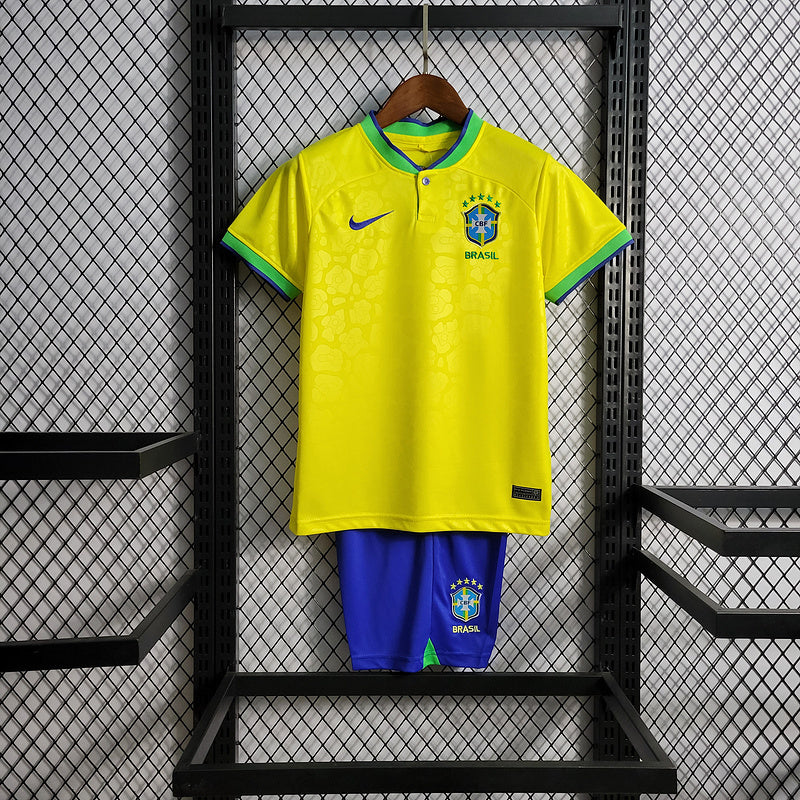 Conjunto Infantil Seleção Brasil l 22/23 - Amarelo