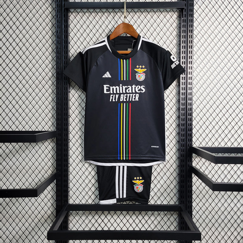 Kit Infantil Benfica Away 23/24 - Preto