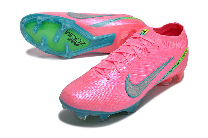 Nike Air Zoom Mercurial Vapor 15 Elite FG Chuteiras de futebol de campo - Rosa/Prata/Azul/Amarelo | Football Boots