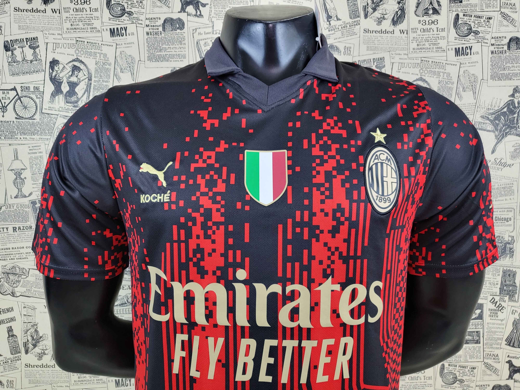 Camisa AC Milan "Red Pixels" 23/24 (Versão Torcedor) | EDIÇÃO ESPECIAL