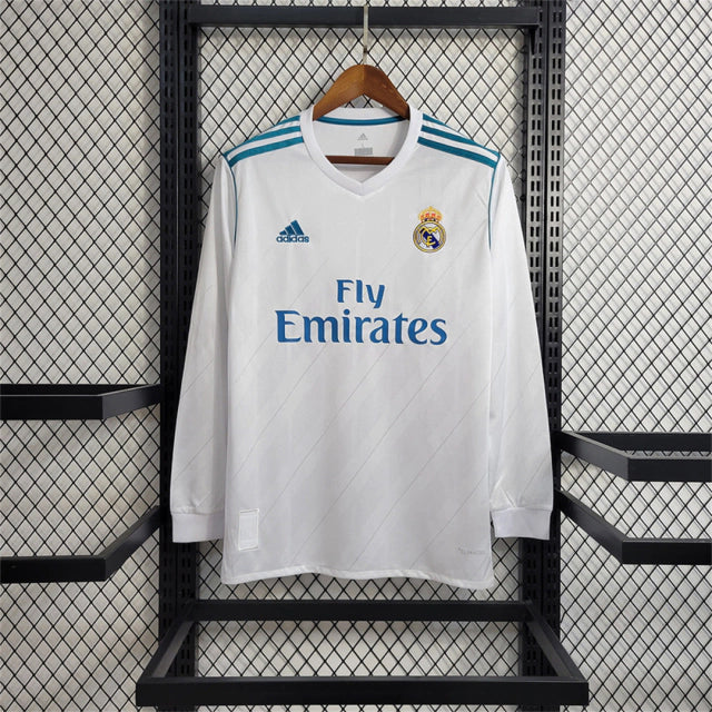Camisa Real Madrid Home 17/18 (Versão Manga Longa Torcedor Retrô)