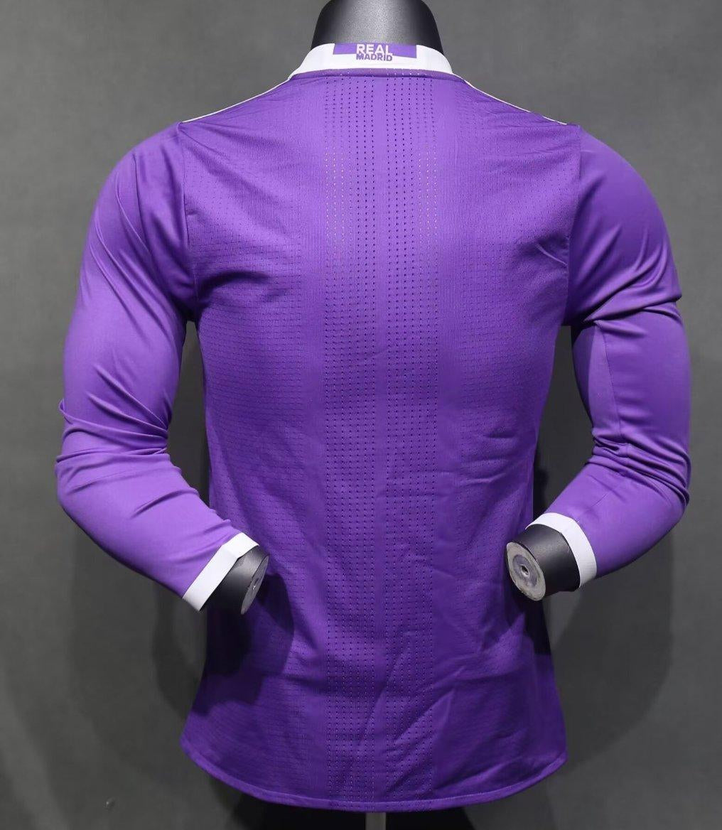 Camisa Real Madrid Away 16/17 (Versão Manga Longa Jogador Retrô)