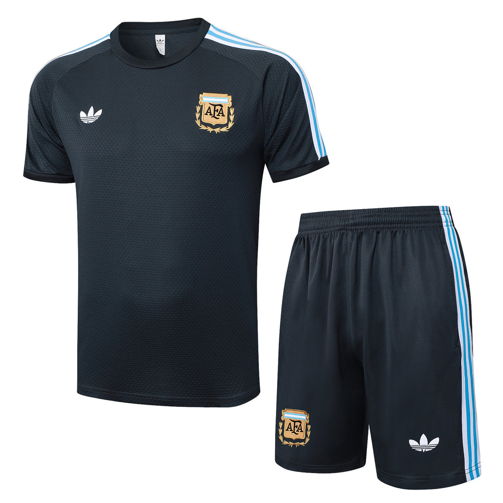 Kit Pre-Treino Seleção Argentina Conjunto Adulto/Infantil (Versão Torcedor)
