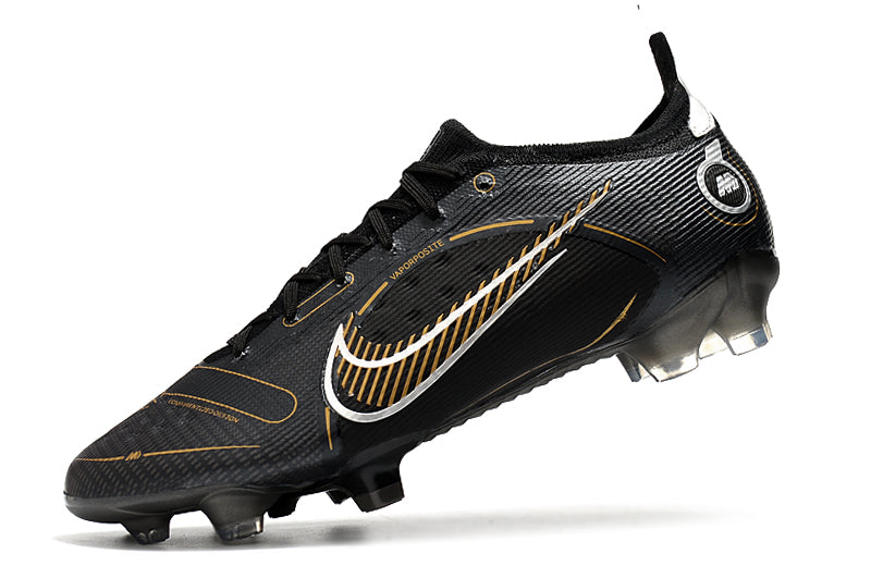 Chuteira de Campo Nike AIR Zoom Mercurial Vapor 14 Elite Black Gold Logo| Football Boots