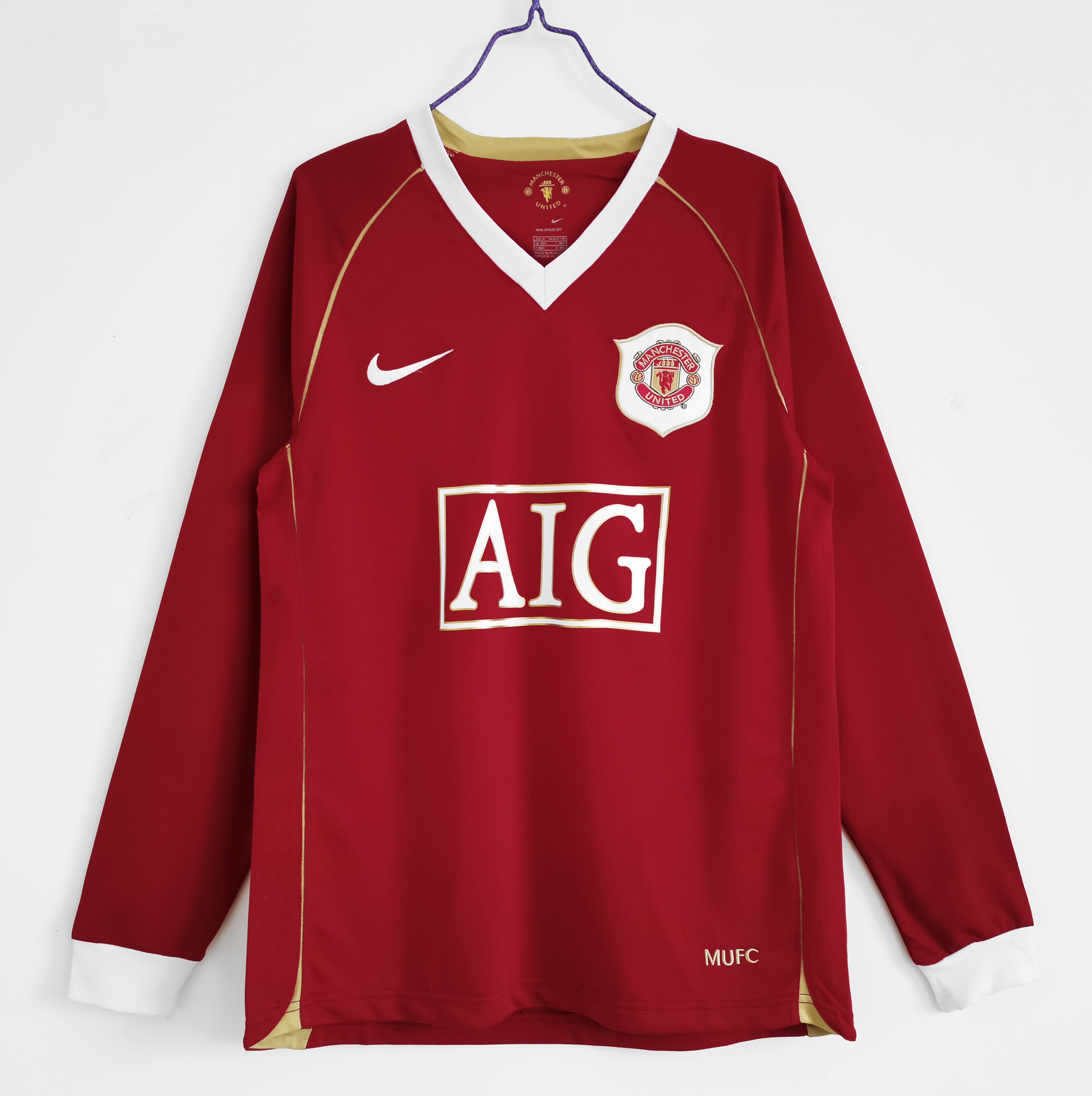 Camisa Manchester United Home 06/07 (Versão Manga Longa Retrô)