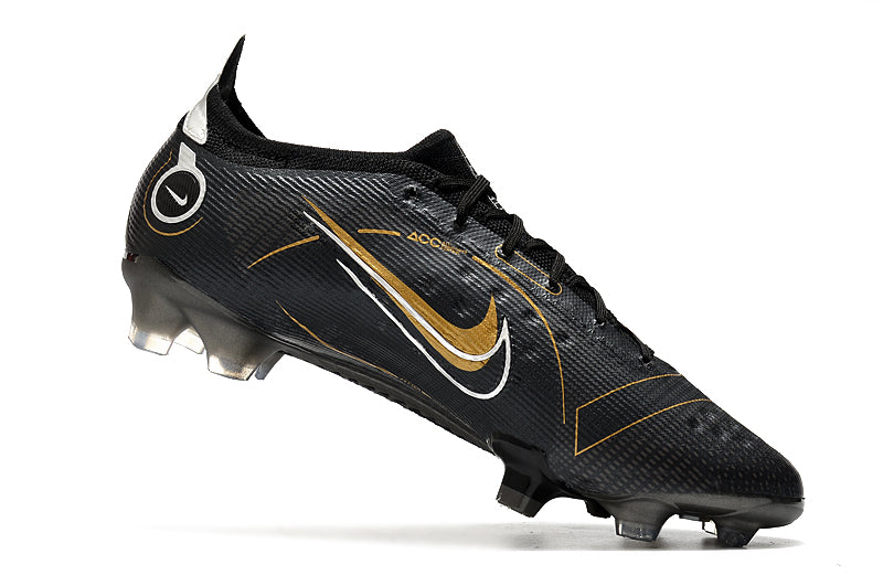 Chuteira de Campo Nike AIR Zoom Mercurial Vapor 14 Elite Black Gold Logo| Football Boots