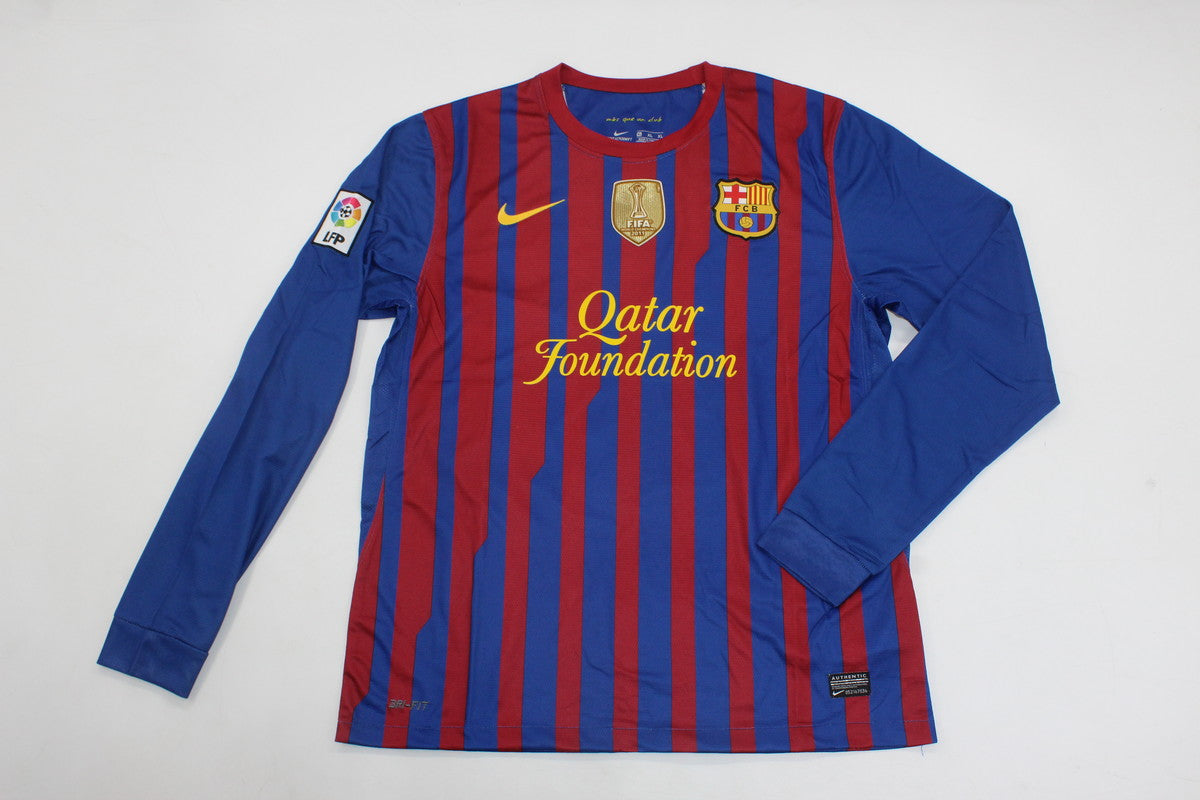 Camisa Barcelona Home 11/12 (Versão Manga Longa Retrô)