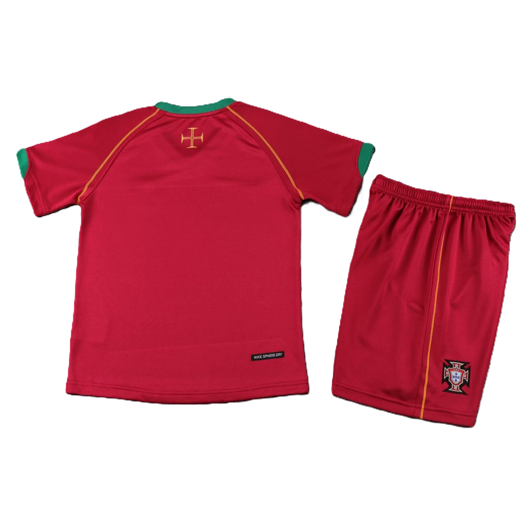 Kit Seleção Portuguesa Home 2006 Conjunto Infantil (Versão Curta Retrô)