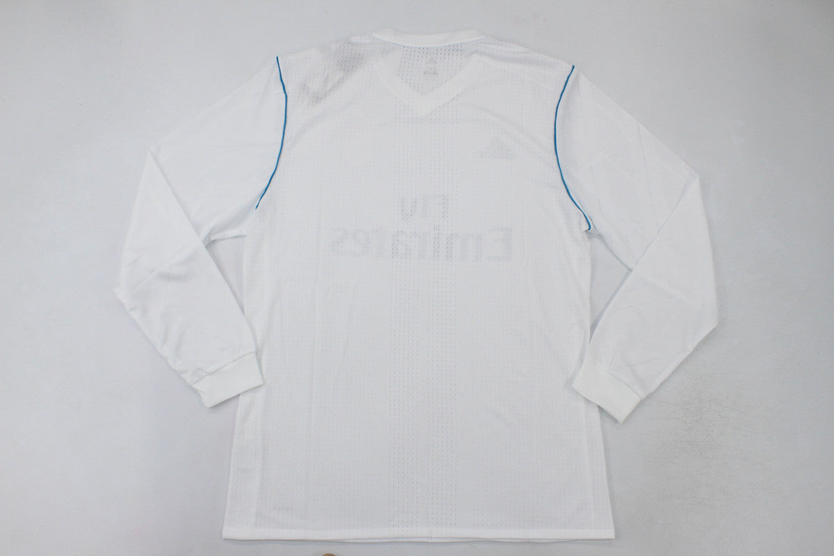 Camisa Real Madrid Home 17/18 (Versão Manga Longa Jogador Retrô)