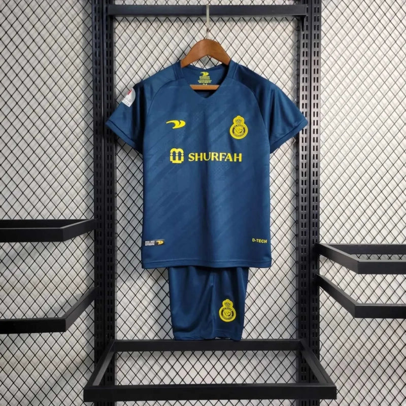 Kit Al-Nassr FC 22/23 Away Conjunto Infantil (Versão Torcedor Retrô)