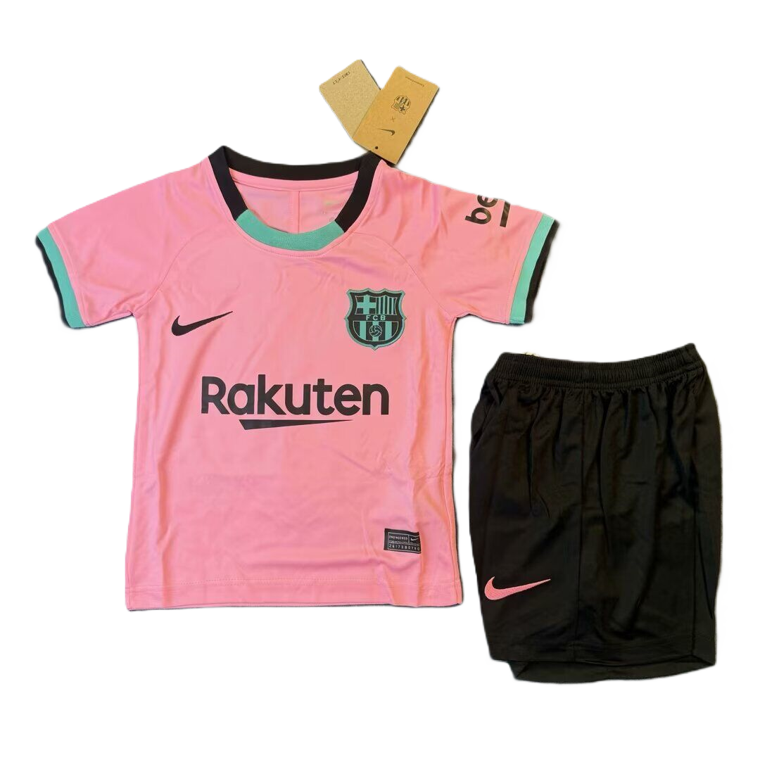 Kit Barcelona Third 20/21 Conjunto Infantil (Versão Retrô)