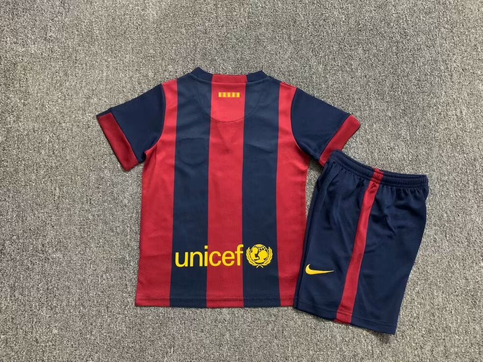 Camisa Barcelona Home 14/15 Conjunto Infantil (Versão Retrô)