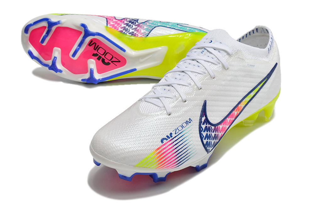 Chuteira de Campo Nike AIR Zoom Mercurial Vapor 15 Elite Branco e Colorido | Football Boots