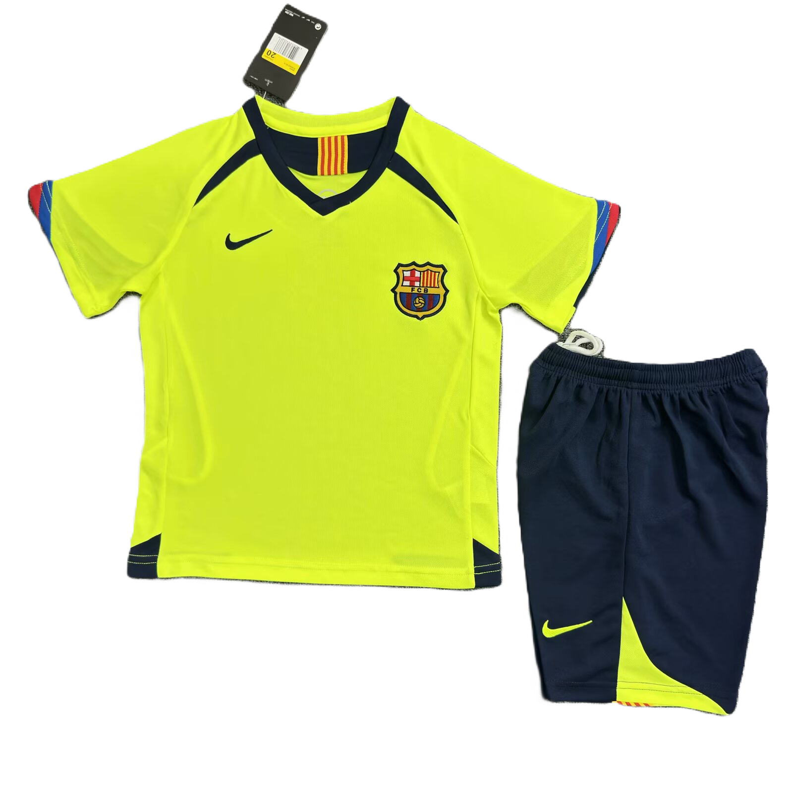 Kit Barcelona Away Conjunto Infantil 05/06 (Versão Retrô)