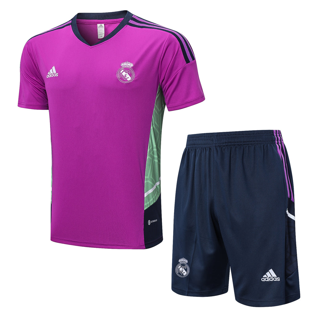 Kit Pre-Treino Real Madrid CF Conjunto Adulto/Infantil (Versão Torcedor)