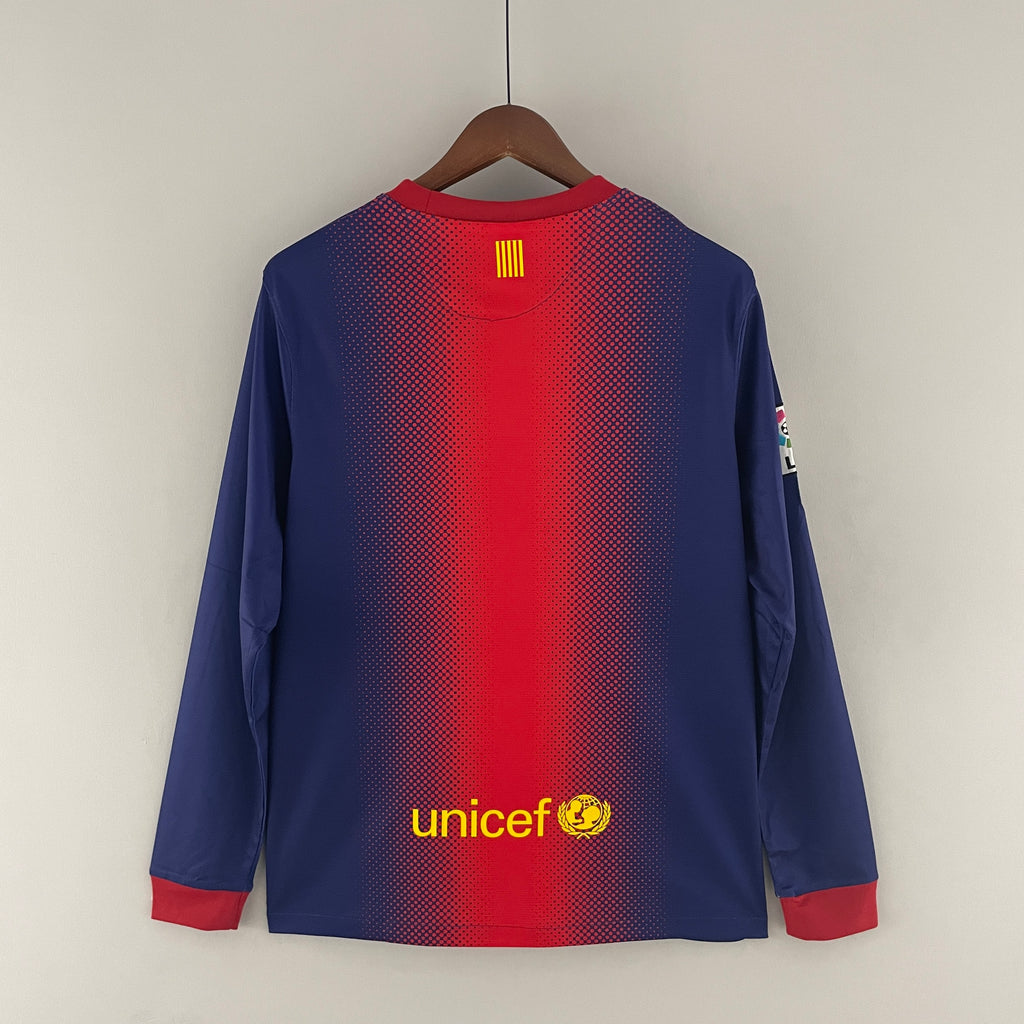 Camisa Barcelona Home 12/13 (Versão Manga Longa Retrô)