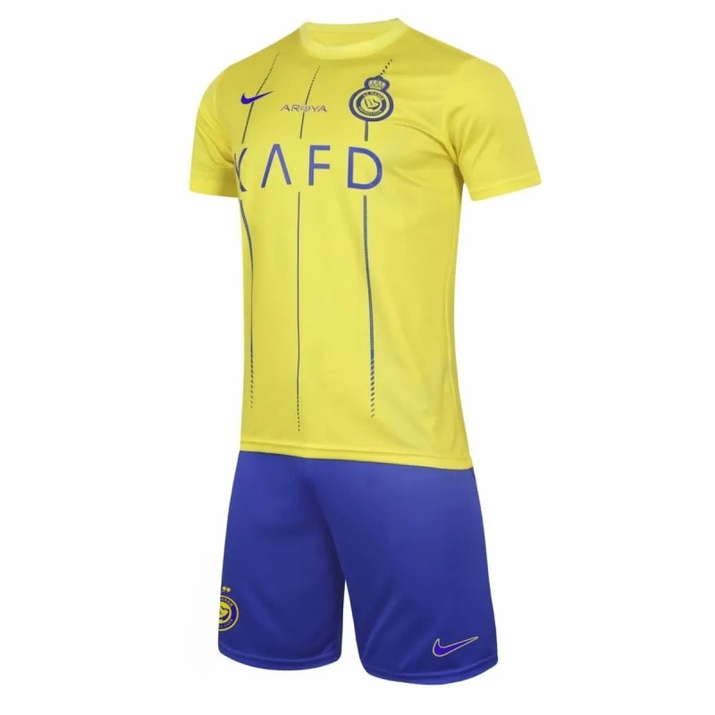 Kit Al-Nassr FC 23/24 Home Conjunto Infantil (Versão Torcedor)