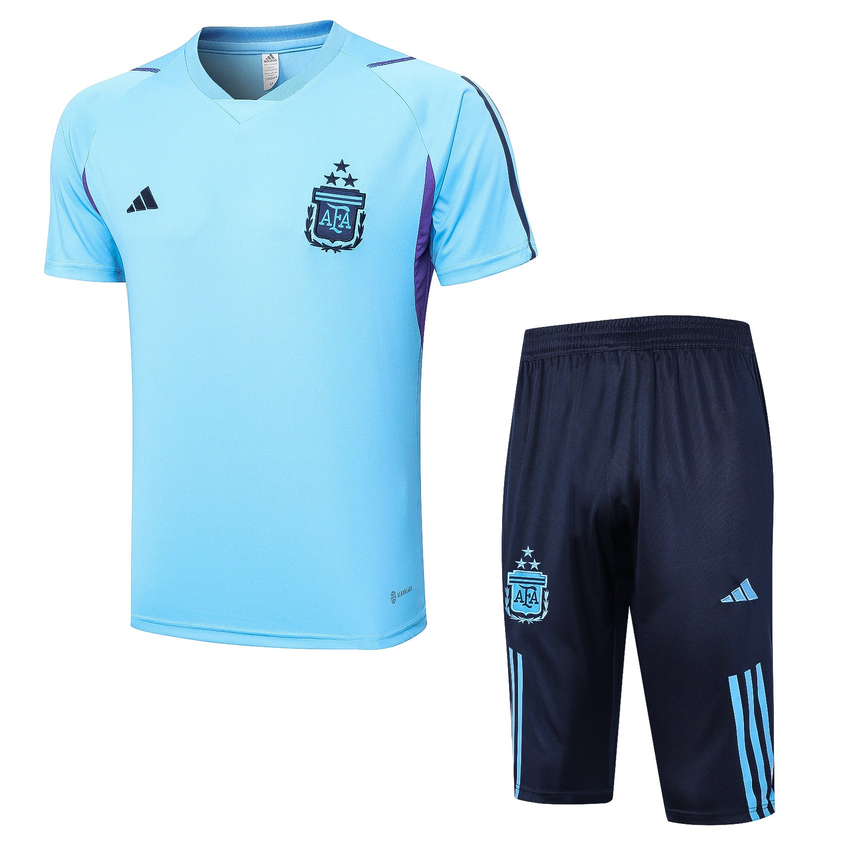 Kit Pre-Treino Seleção Argentina Conjunto Adulto/Infantil (Versão Torcedor)
