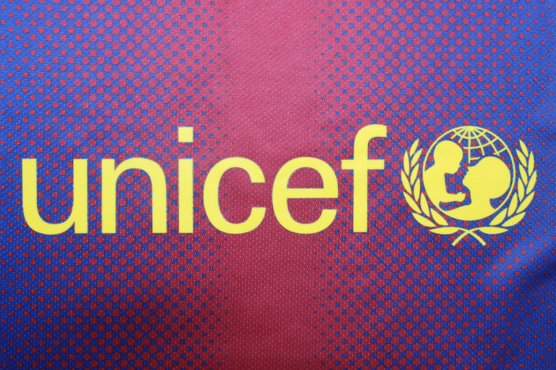 Kit Barcelona Home Conjunto Infantil 12/13 (Versão Retrô)