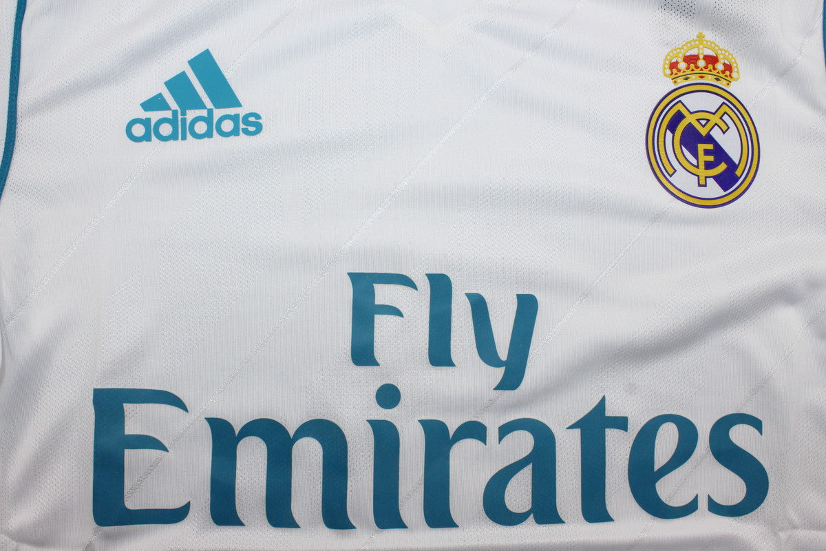Camisa Real Madrid Home 17/18 (Versão Manga Longa Jogador Retrô)