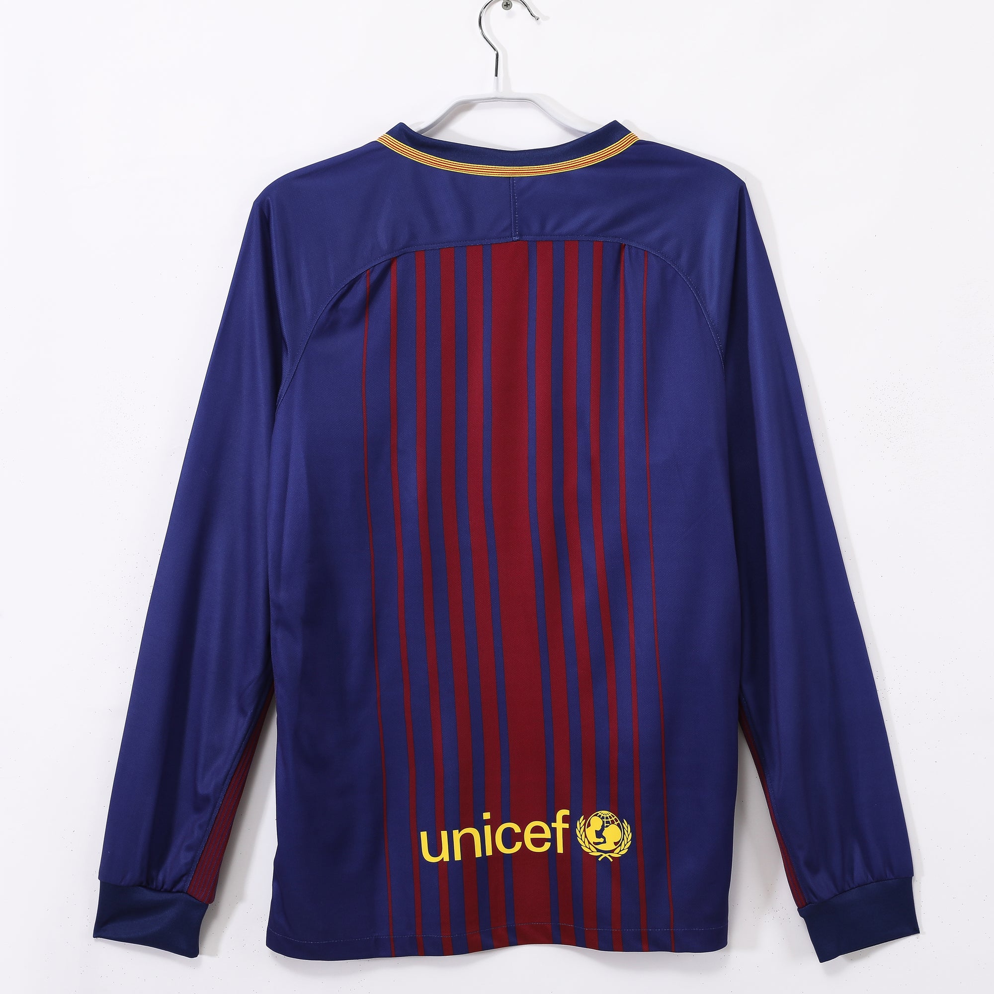 Camisa Barcelona Home 17/18 (Versão Manga Longa Retrô)