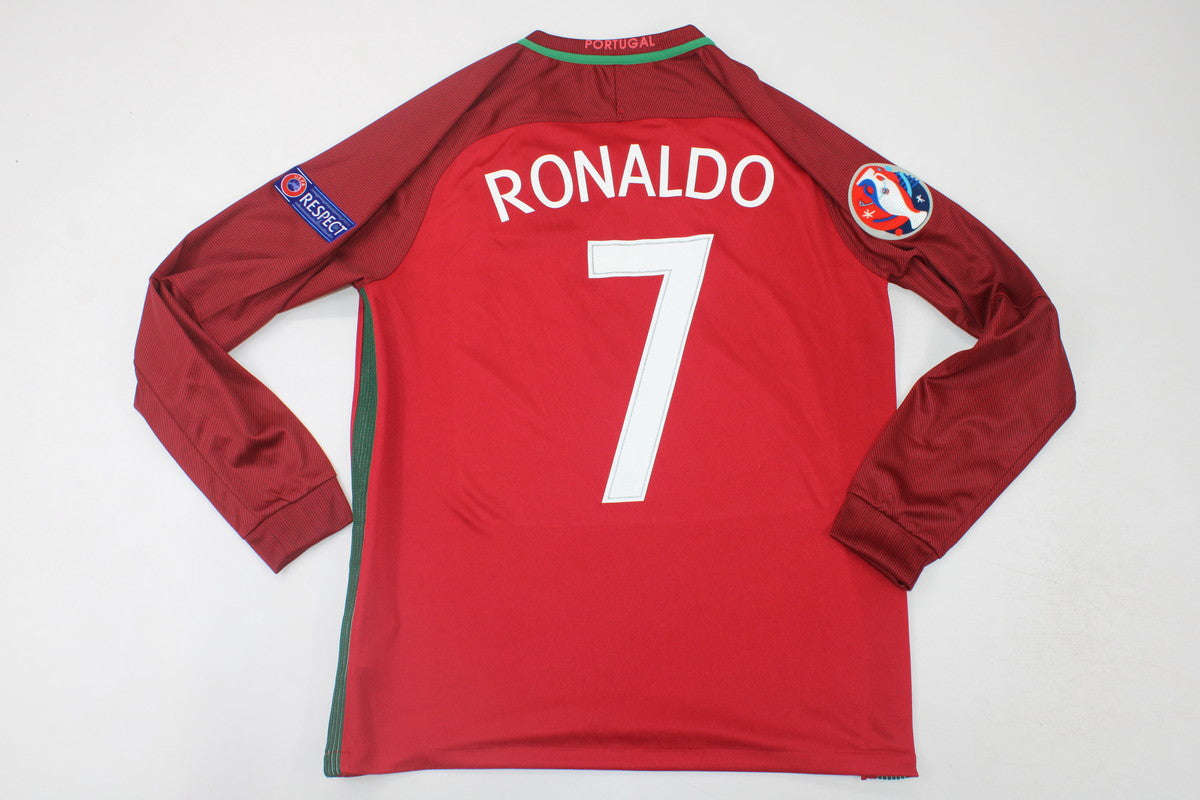 Camisa Seleção Portuguesa Home 2016 (Versão Manga Longa Torcedor Retrô)