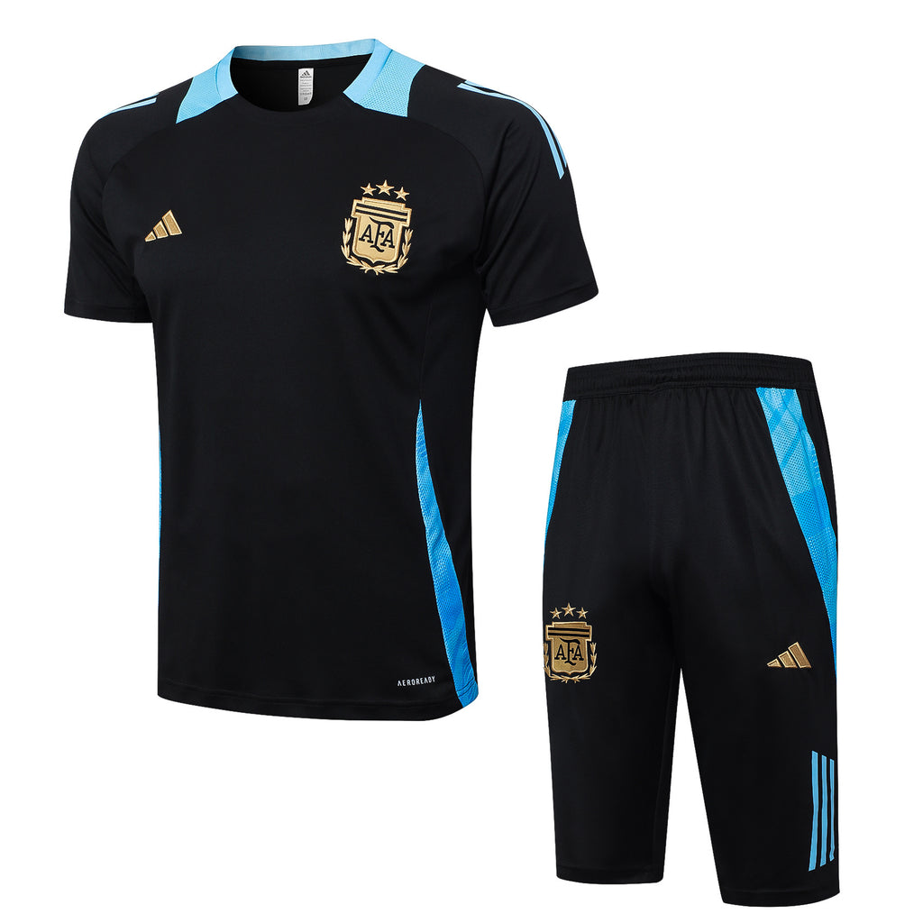 Kit Pre-Treino Seleção Argentina Conjunto Adulto/Infantil (Versão Torcedor)