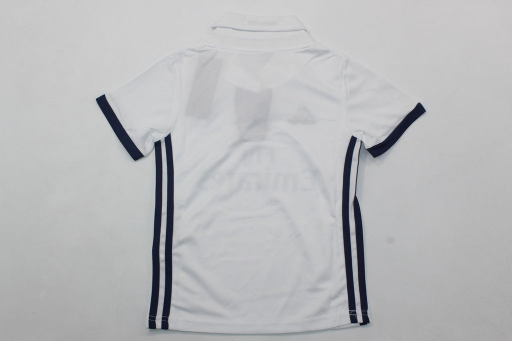 Kit Real Madrid Home 16/17 Conjunto Infantil (Versão Torcedor Retrô)