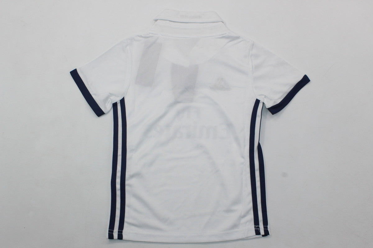 Kit Real Madrid Home 16/17 Conjunto Infantil (Versão Torcedor Retrô)