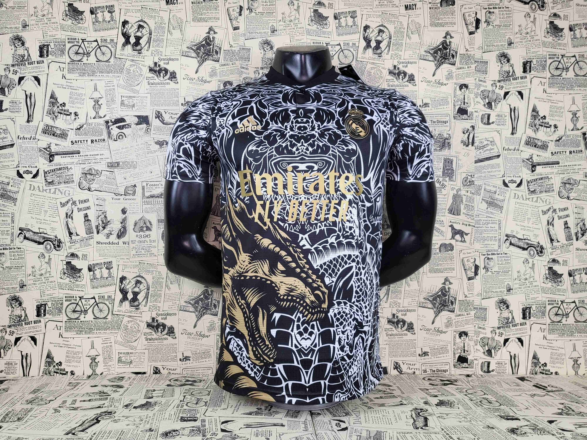 Camisa Real Madrid "Golden-White Dragon" 23/24 (Versão Jogador) | EDIÇÃO ESPECIAL