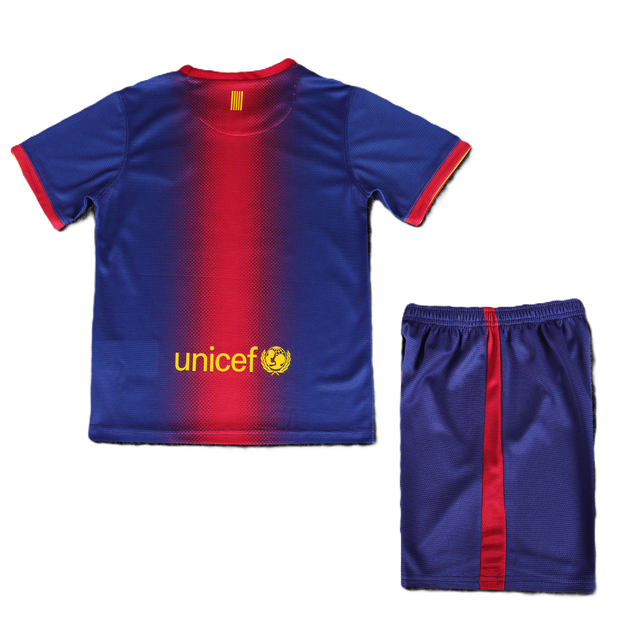 Kit Barcelona Home Conjunto Infantil 12/13 (Versão Retrô)