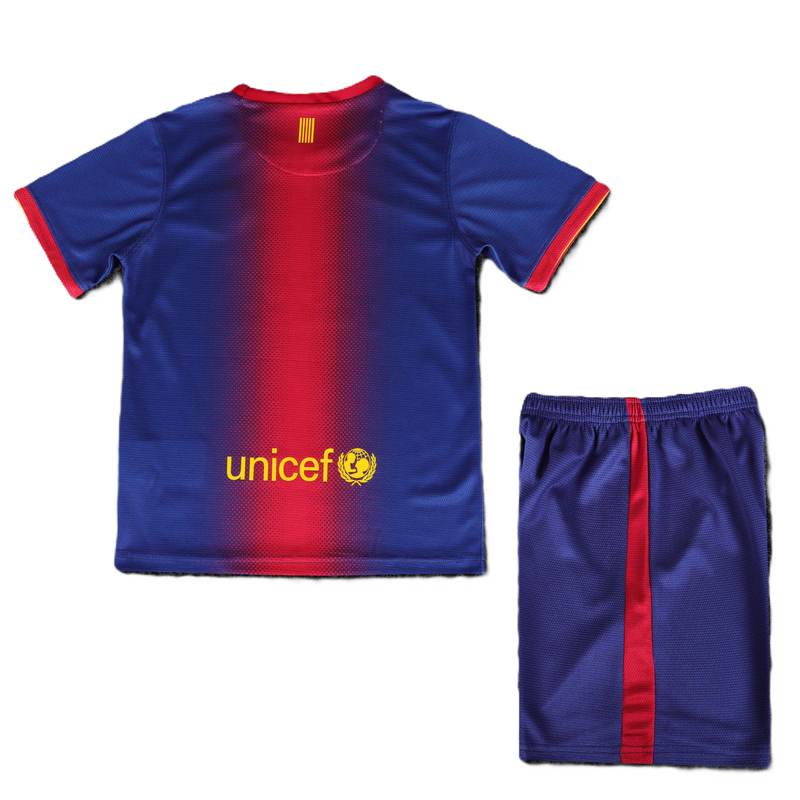 Kit Barcelona Home Conjunto Infantil 12/13 (Versão Retrô)